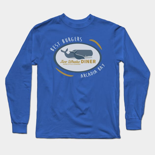 Two Whales Diner Shirt Long Sleeve T-Shirt by fandemonium